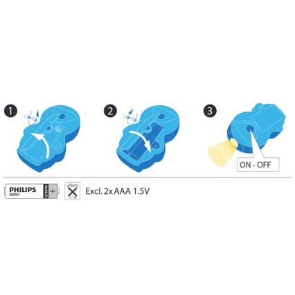Philips 71767/08/16 - LED Lanterna de criança DISNEY FROZEN 1xLED/0,3W/2xAAA