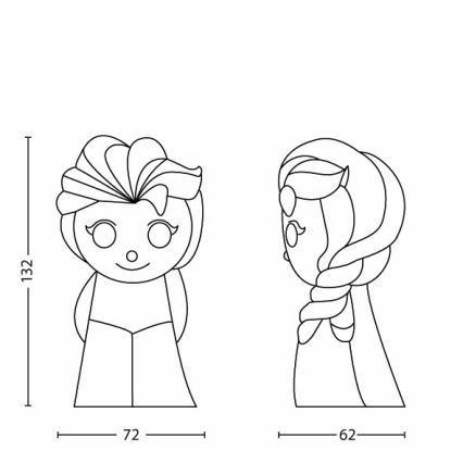 Philips 71768/03/16 - Candeeiro infantil LED DISNEY ELSA LED/0,3W/3V