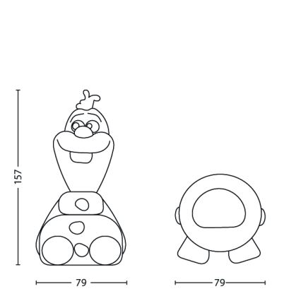 Philips 71768/08/16 - Candeeiro infantil LED DISNEY FROZEN OLAF LED/0,3W/3V boneco de neve