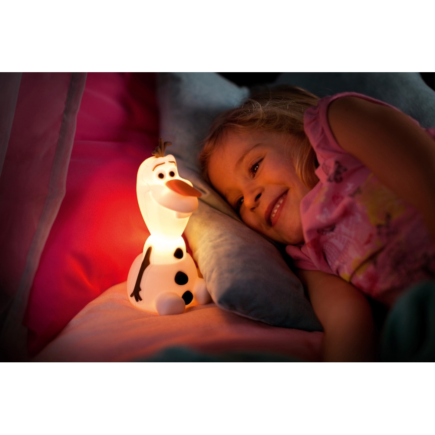 Philips 71768/08/16 - Candeeiro infantil LED DISNEY FROZEN OLAF LED/0,3W/3V boneco de neve