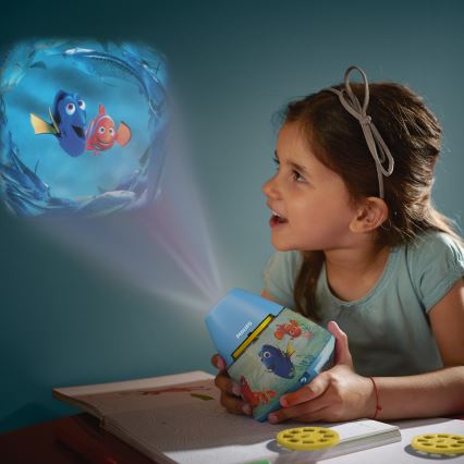 Philips 71769/90/16 - LED Projetor de criança DISNEY DORY LED/0,1W/3xAAA