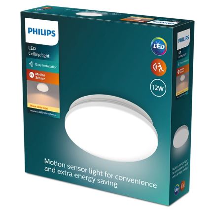 Philips - Luminária de teto LED com sensor ACUNA LED/12W/230V 2700K