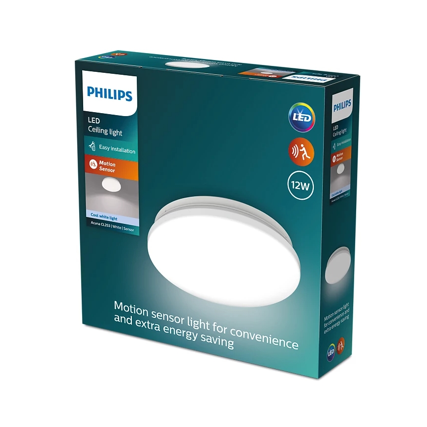 Philips - Luminária de teto LED com sensor ACUNA LED/12W/230V 4000K