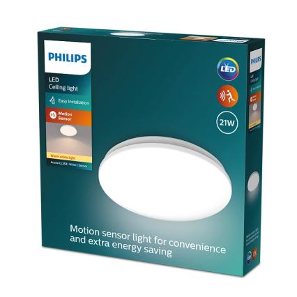 Philips - Luminária de teto LED com sensor ACUNA LED/21W/230V 2700K