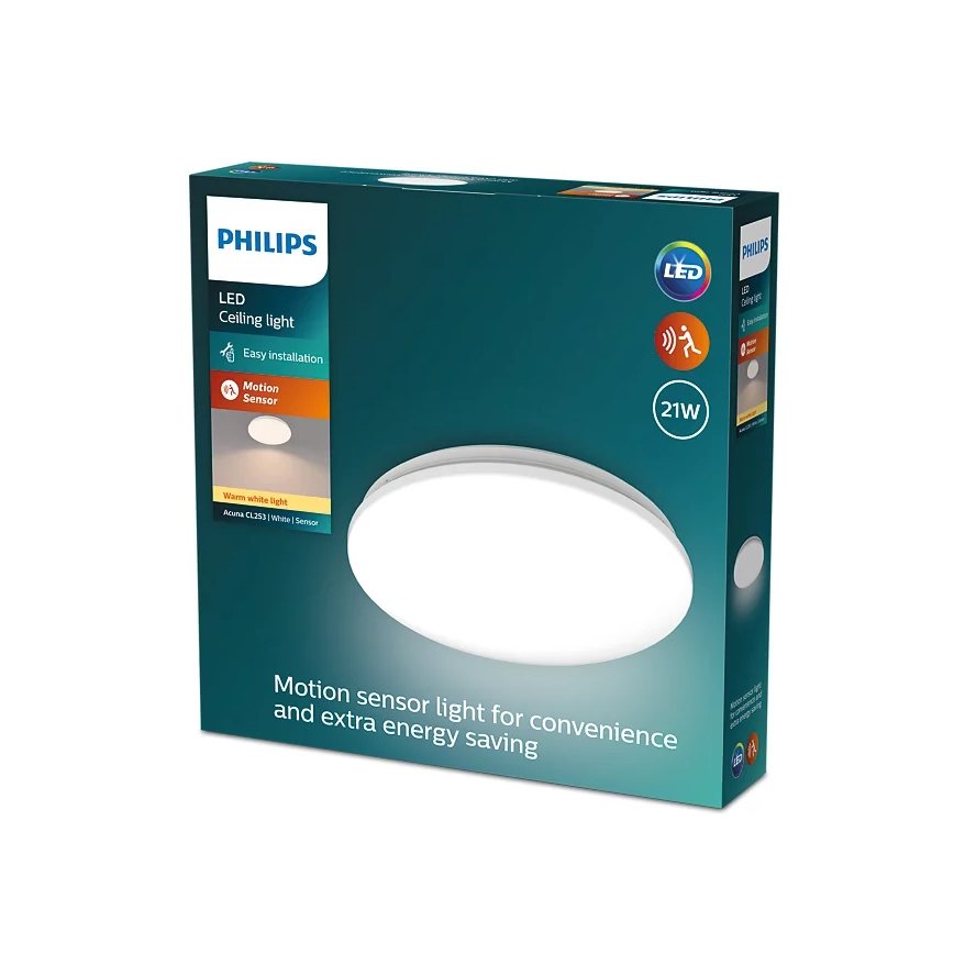 Philips - Luminária de teto LED com sensor ACUNA LED/21W/230V 2700K