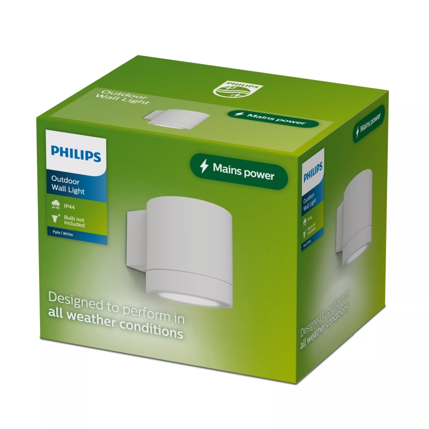 Philips - Aplique de parede exterior FYLX 1xGU10/5W/230V branco IP44