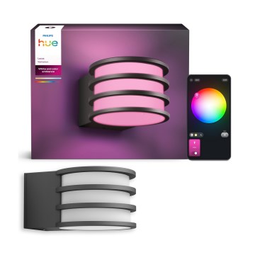 Philips - Aplique de parede exterior LED RGB dimerizável Hue LUCCA 1xE27/8,1W/230V 1000-20000K IP44