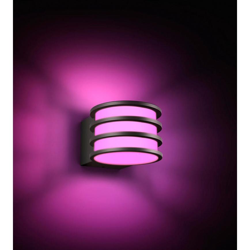 Philips - Aplique de parede exterior LED RGB dimerizável Hue LUCCA 1xE27/8,1W/230V 1000-20000K IP44