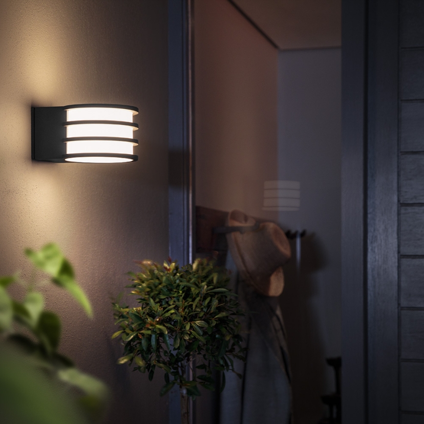 Philips - Aplique de parede exterior LED RGB dimerizável Hue LUCCA 1xE27/8,1W/230V 1000-20000K IP44