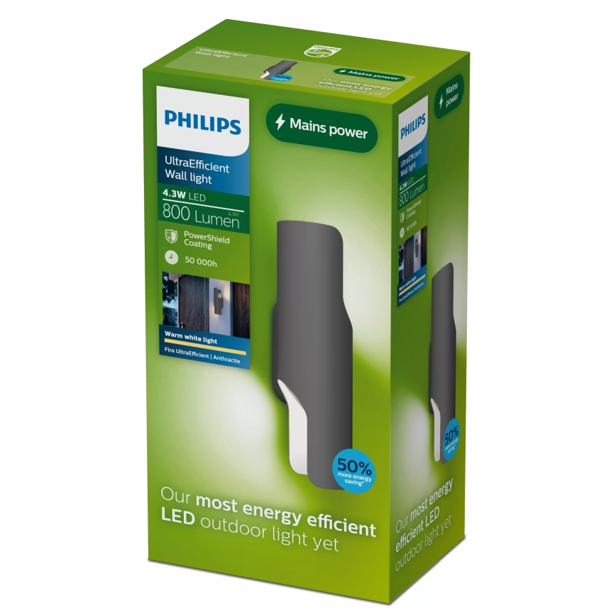 Philips - Aplique de parede LED para exterior FIRA LED/4,3W/230V 2700K IP44