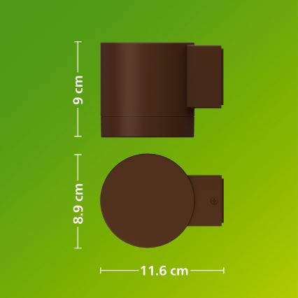 Philips - Aplique de parede para exterior FYLX 1xGU10/5W/230V castanho IP44