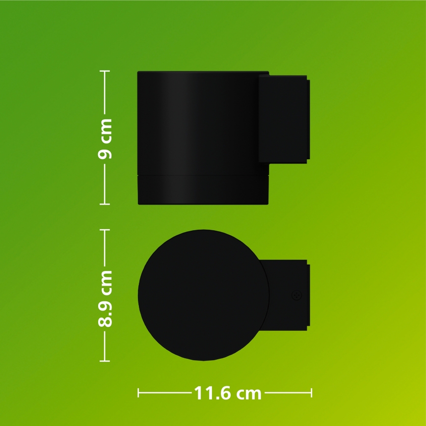 Philips - Aplique de parede para exterior FYLX 1xGU10/5W/230V preto IP44