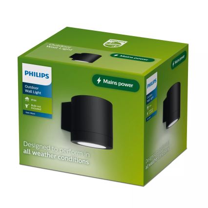 Philips - Aplique de parede para exterior FYLX 1xGU10/5W/230V preto IP44