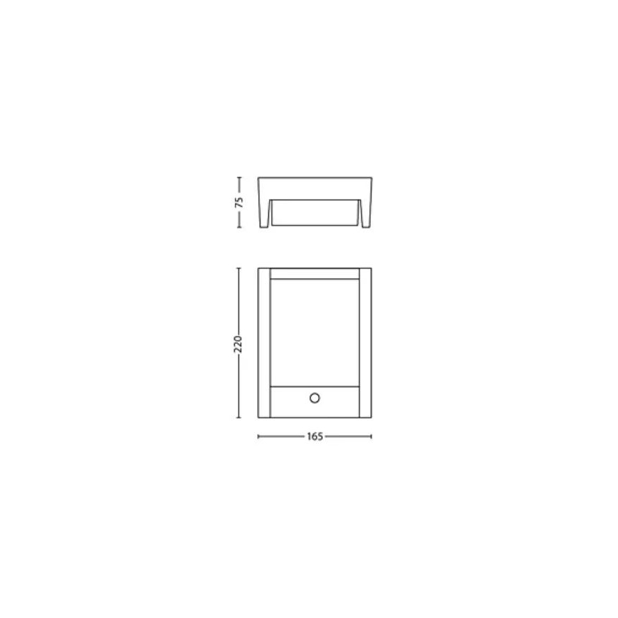 Philips - Luminária de parede exterior LED com sensor ARBOUR LED/3,8W/230V 2700K IP44