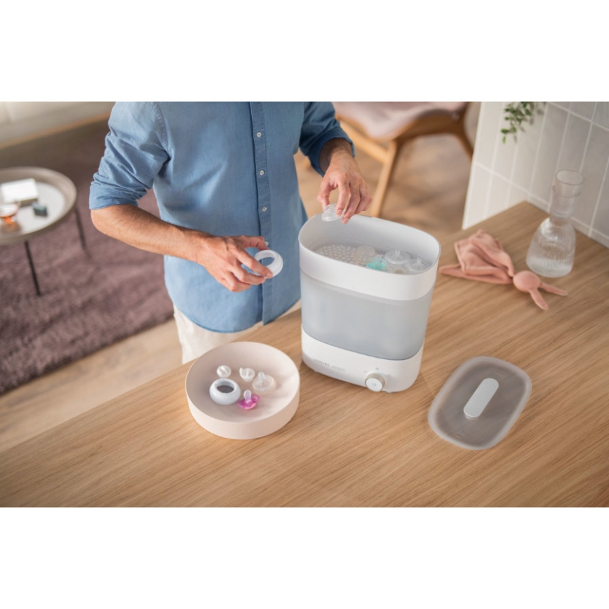 Philips Avent - Esterilizador elétrico a vapor PREMIUM 3 em 1