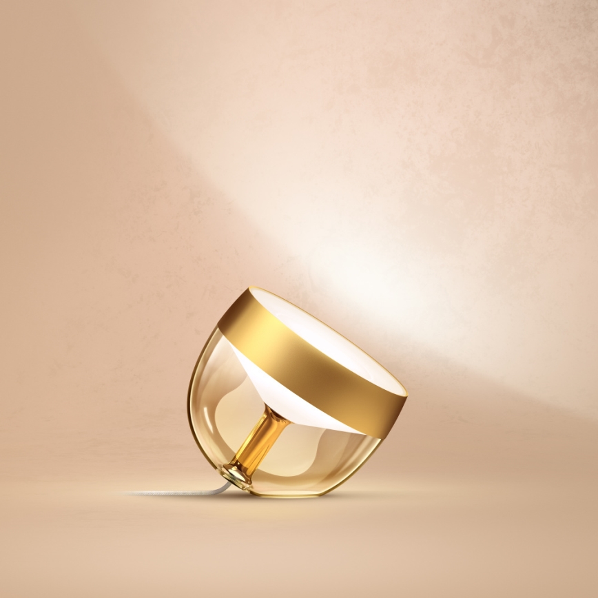 Philips - Candeeiro de mesa LED RGB com regulação Hue IRIS LED/10W/230V 2000-6500K dourado