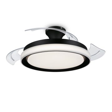 Philips - Candeeiro de tecto LED com ventilador BLISS LED/35W/230V 5500/4000/2700K preto + controlo remoto