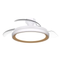Philips - Candeeiro de tecto LED regulável com ventilador BLISS LED/35W/230V dourado + comando remoto
