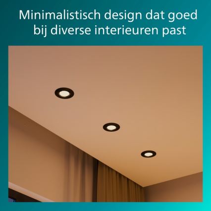 Philips - Candeeiro de teto encastrado PERIDOT 1xGU10/7W/230V preto