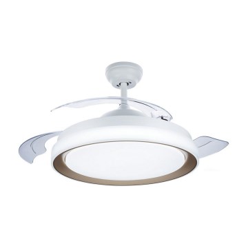 Philips - Candeeiro de teto LED com ventilador LED/35W/230V 5500/4000/2700K dourado + comando remoto