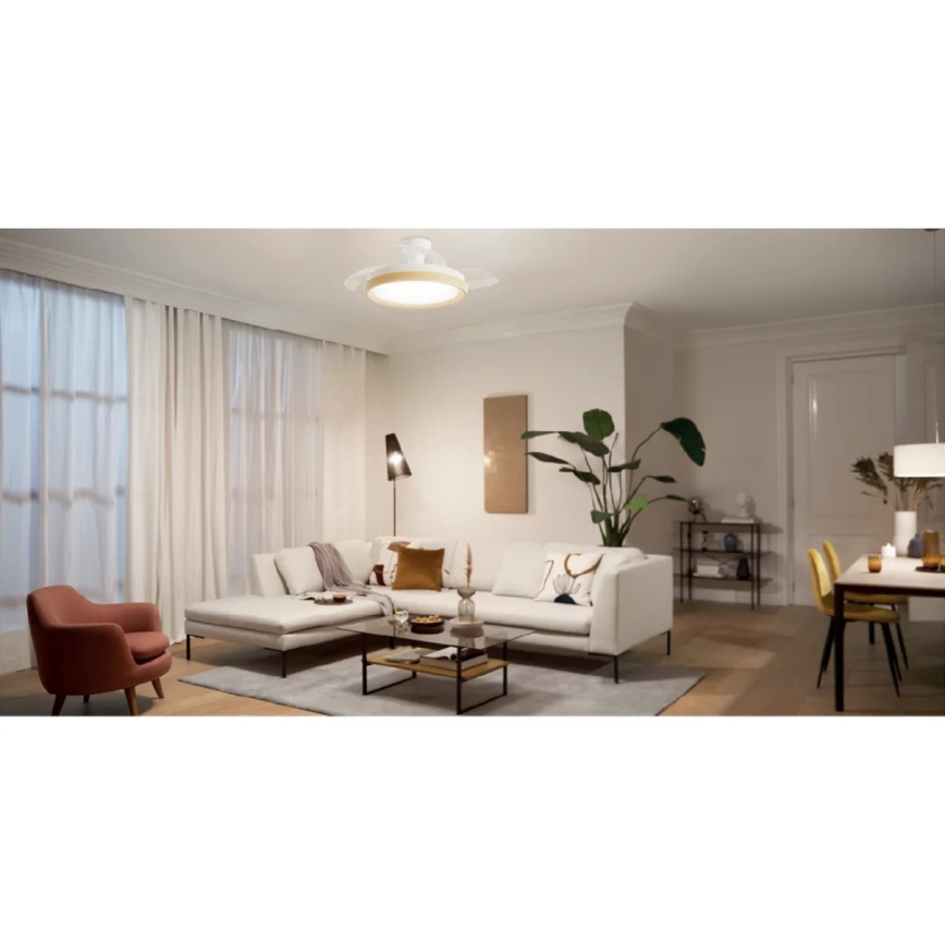 Philips - Plafon LED dimerizável com ventilador BLISS LED/35W/230V castanho + comando à distância