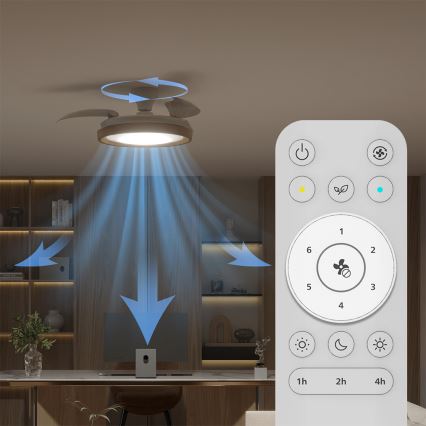 Philips - Luz LED dimerizável com ventilador BLISS LED/35W/230V castanho + comando à distância