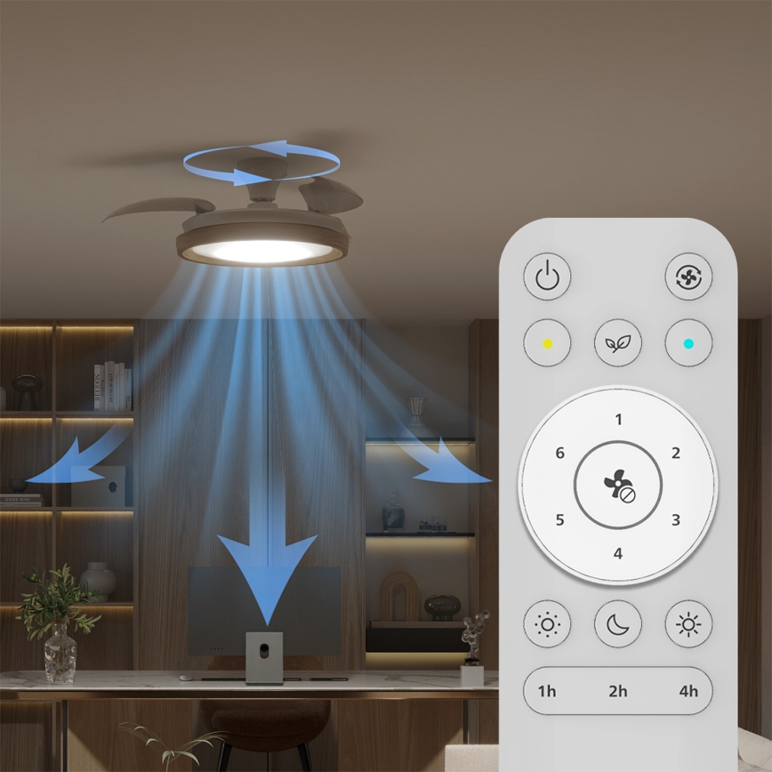 Philips - Luz LED dimerizável com ventilador BLISS LED/35W/230V castanho + comando à distância