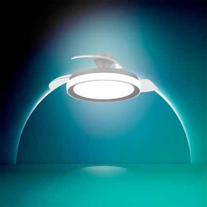 Philips - Luminária de teto LED regulável com ventilador BLISS LED/35W/230V preta + controlo remoto