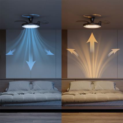 Philips - Candeeiro de teto LED regulável com ventilador ATLAS LED/35W/230V cromado fosco + controlo remoto