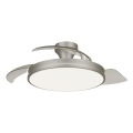 Philips - Candeeiro de teto LED regulável com ventilador ATLAS LED/35W/230V cromado fosco + controlo remoto