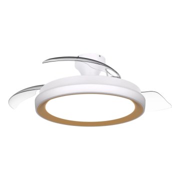 Philips - Candeeiro de teto LED regulável com ventilador BLISS LED/35W/230V dourado + comando remoto