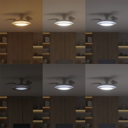 Philips - Candeeiro de teto LED regulável com ventilador BLISS LED/35W/230V dourado + comando remoto