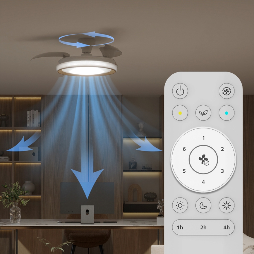 Philips - Candeeiro de teto LED regulável com ventilador BLISS LED/35W/230V dourado + comando remoto