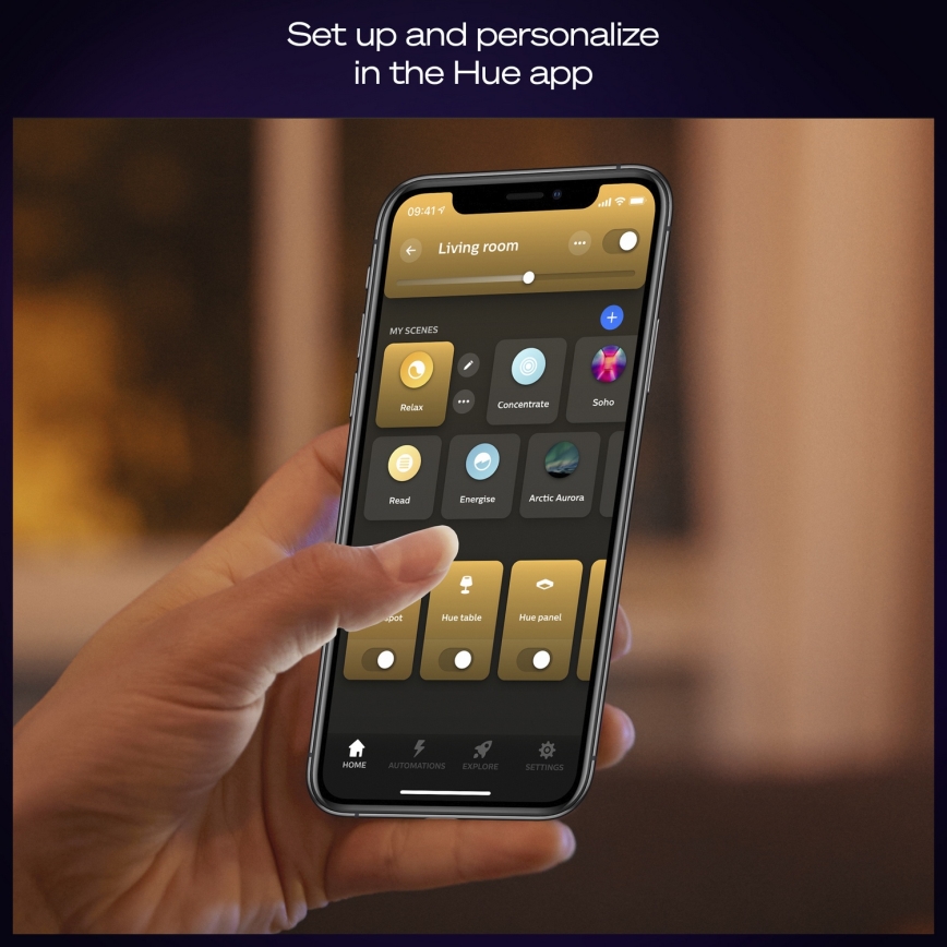 Philips - Luminária de tecto LED regulável Hue AURELLE LED/21W/230V 2200-6500K Ø 39,5 cm preta