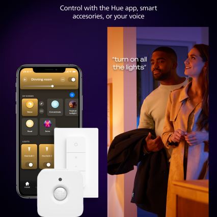 Philips - Luminária de tecto LED regulável Hue AURELLE LED/21W/230V 2200-6500K Ø 39,5 cm preta