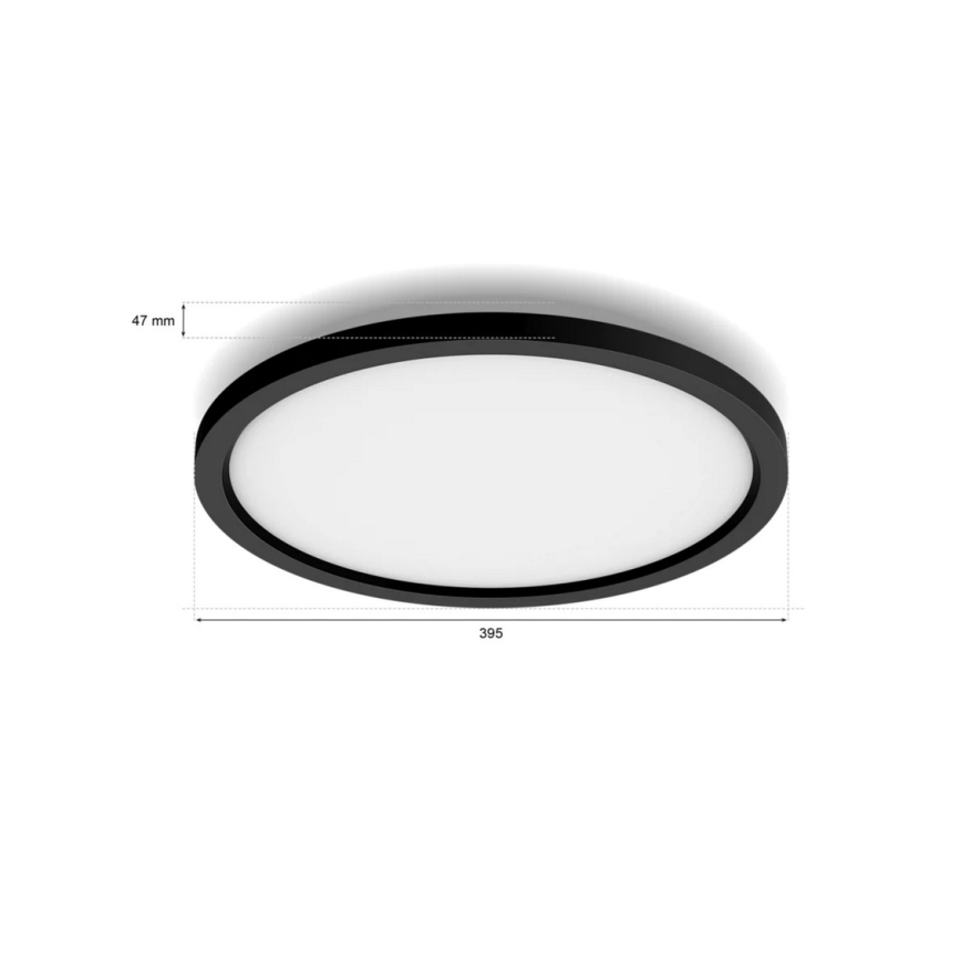 Philips - Luminária de tecto LED regulável Hue AURELLE LED/21W/230V 2200-6500K Ø 39,5 cm preta