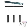 Philips - Candeeiro pendente LED RGBW dimerizável por cabo para sistema de trilho EASYLINK HUE 3xGU10/4,7W/230V 2200-6500K 1m preto