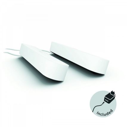 Philips - CONJUNTO 2x Lâmpada de Mesa LED RGB Regulável Hue PLAY LED/6W/230V branca