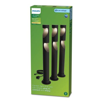 Philips - CONJUNTO 3x Candeeiros para exterior LED GARDENLINK DESI LED/1,5W/230V 2700K IP44