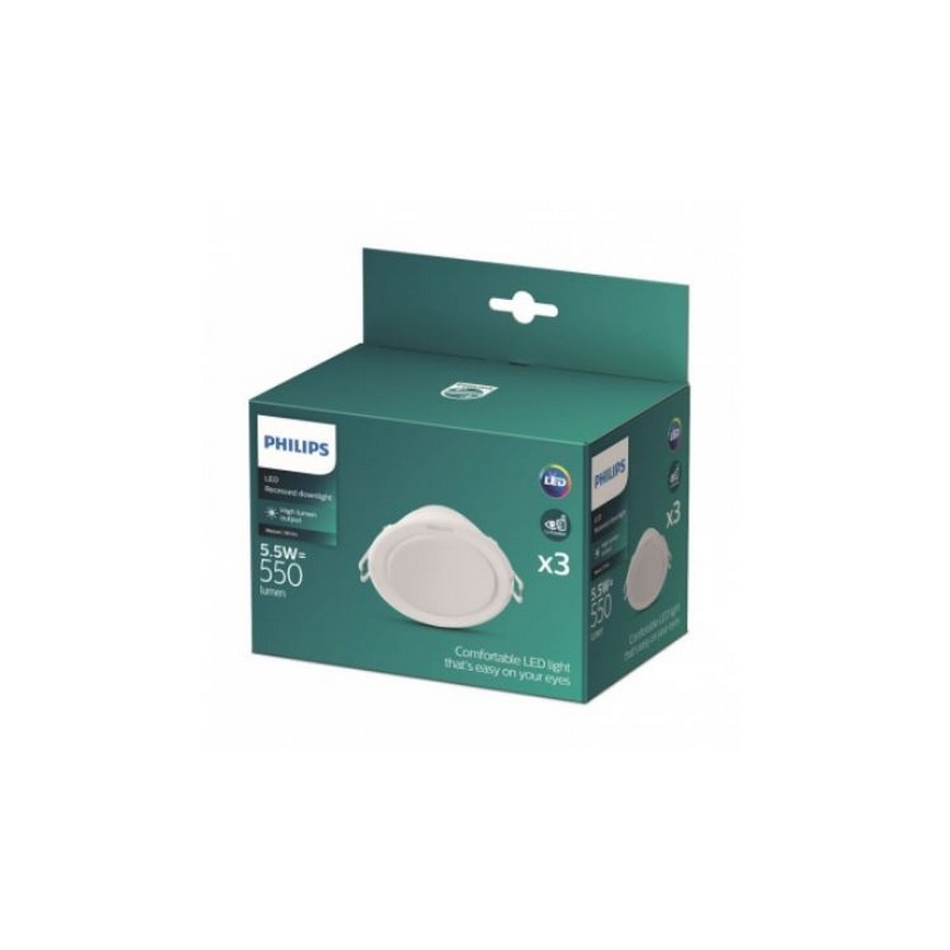 Philips - CONJUNTO 3x Foco de encastrar LED LED/5,5W/230V