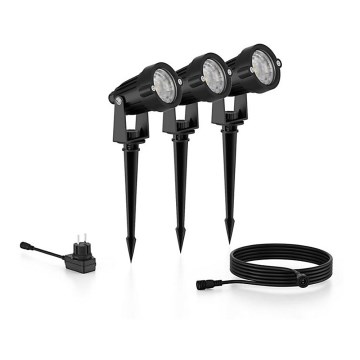 Philips - CONJUNTO 3x Foco LED Exterior CAPER LED/1,5W/24/230V IP44