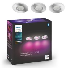 Philips - CONJUNTO 3x Iluminação de casa de banho LED RGB com regulação Hue XAMENTO 1xGU10/5,7W/230V IP44