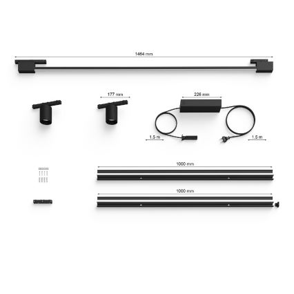 Philips - CONJUNTO 3x Foco de parede para sistema de carril LED RGB com regulação Hue PERIFO LED/39,9W/230V 2000-6500K