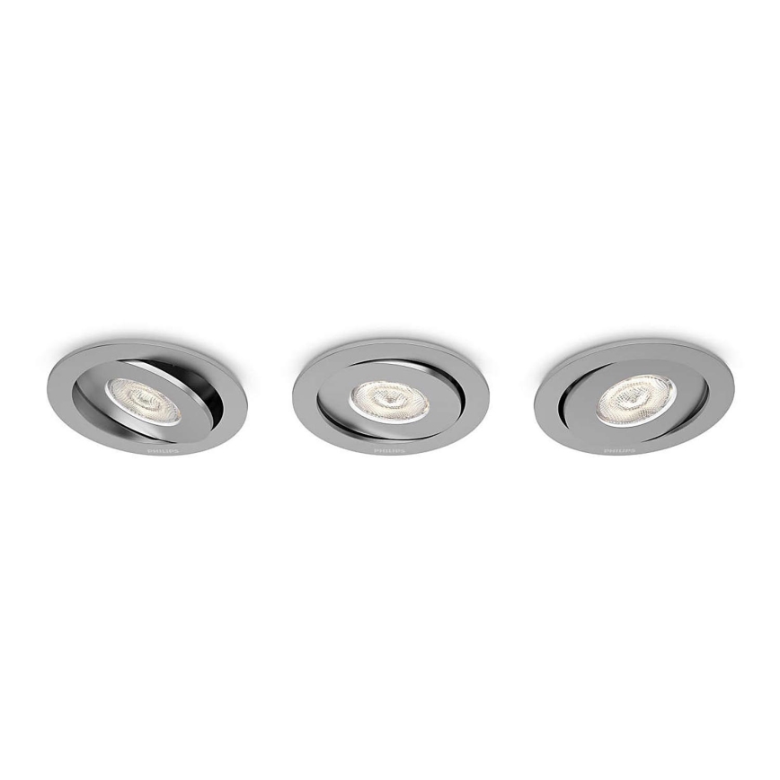 Philips - CONJUNTO 3x Luminária de embutir LED dimmerizável LED/4,5W/230V