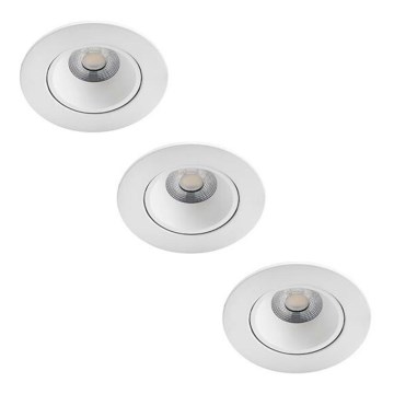 Philips - CONJUNTO 3x Luminária de embutir para banheiro com LED dimmerizável ABROSA LED/9W/230V IP44