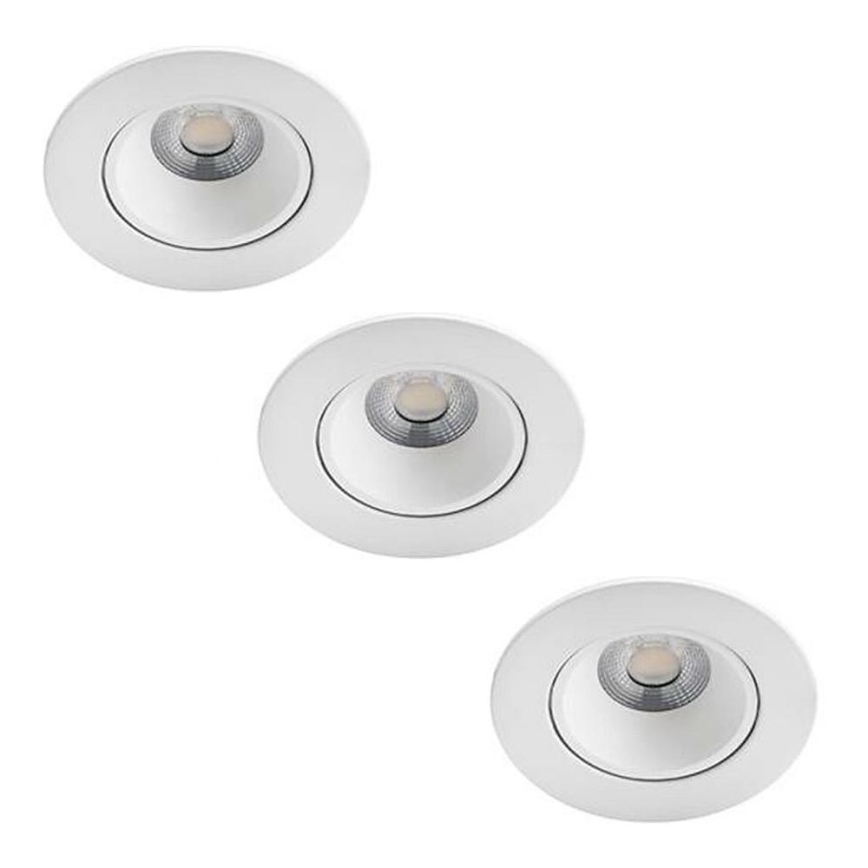 Philips - CONJUNTO 3x Luminária de embutir para banheiro com LED dimmerizável ABROSA LED/9W/230V IP44