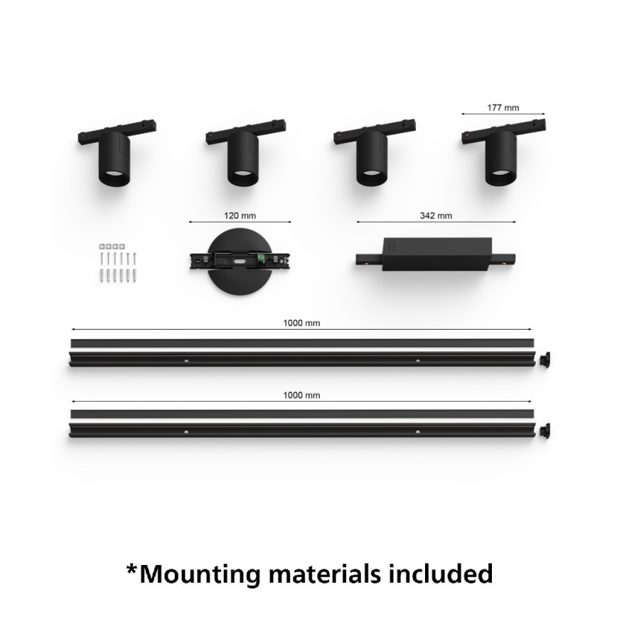 Philips  - CONJUNTO 4xLED RGB Foco com regulação para sistema de carril Hue PERIFO LED/20,8W/230V 2000-6500K