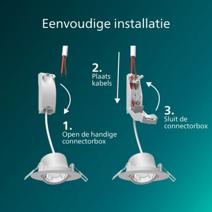 Philips - Conjunto com 3 luminárias LED de embutir dimerizáveis CILANTRO LED/5W/230V 2700K preto