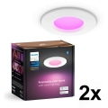 Philips - Conjunto de 2 luminárias embutidas para casa de banho Hue SLIM LED RGBW, dimerizáveis, 8,3W/230V 2000-6500K brancas IP44