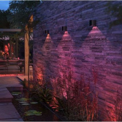 Philips - Conjunto de 2 apliques de parede exteriores LED RGBW reguláveis Hue RESONATE LED/8W/230V 2000-6500K IP44